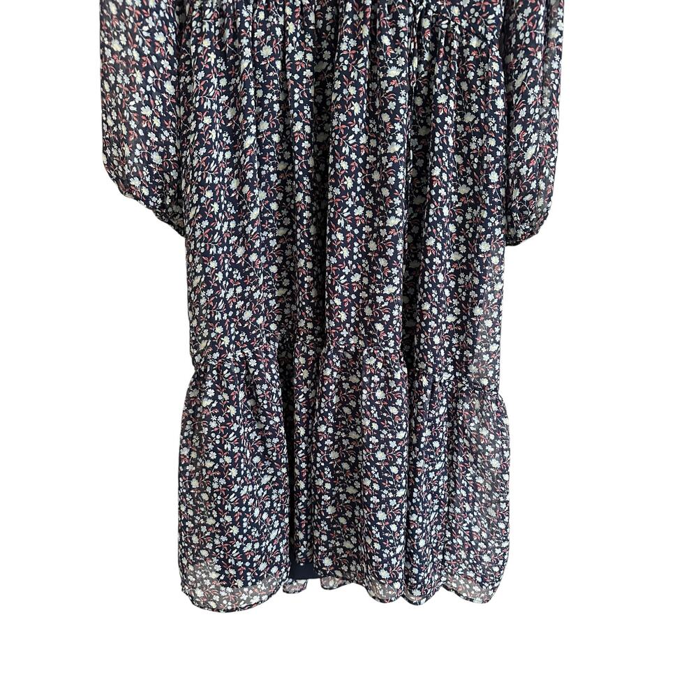NEW Madewell Tie Waist Midi Dress in Harvest Deep Navy Vine Size XS - Picture 7 of 11